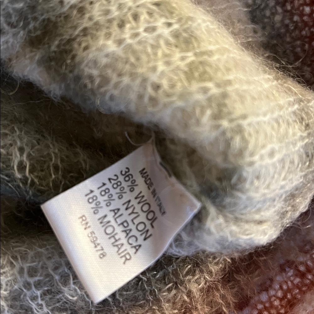Elsamanda grey multi striped sweater Italy from a wool alpaca mohair blend L - Picture 4 of 7